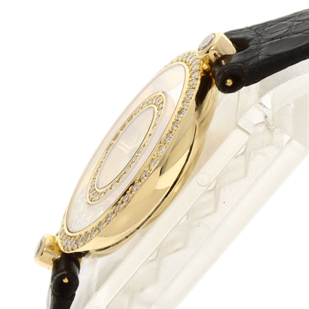 Chopard Watches Quartz 20/3957 K18YG , Leather , Diamond gold Happy diamond gold dial Women Used Authentic