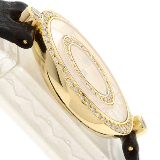Chopard Watches Quartz 20/3957 K18YG , Leather , Diamond gold Happy diamond gold dial Women Used Authentic