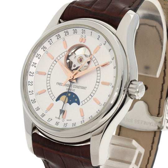FREDERIQUE CONSTANT Watches Mechanical Automatic FC-330/335X6B4/6 Stainless Steel, Leather Silver Classic Heartbeat Moon Face Silver dial mens Used Authentic