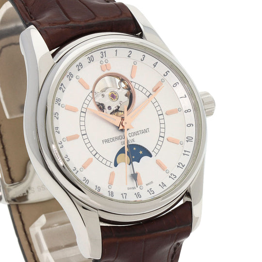 FREDERIQUE CONSTANT Watches Mechanical Automatic FC-330/335X6B4/6 Stainless Steel, Leather Silver Classic Heartbeat Moon Face Silver dial mens Used Authentic