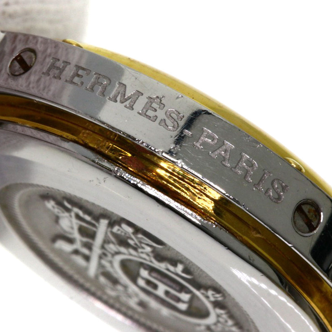 HERMES Watches Quartz CL3.240 Stainless Steel , SSxGP gold Clipper Ivory dial Women Used Authentic