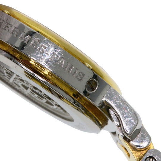 HERMES Watches Quartz CL3.240 Stainless Steel , SSxGP gold Clipper Ivory dial Women Used Authentic