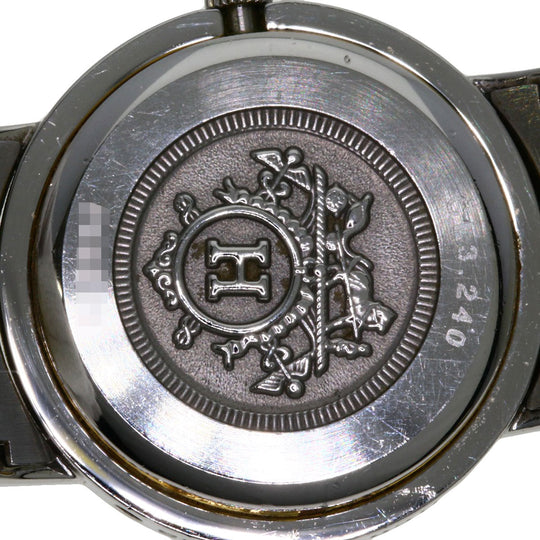 HERMES Watches Quartz CL3.240 Stainless Steel , SSxGP gold Clipper Ivory dial Women Used Authentic