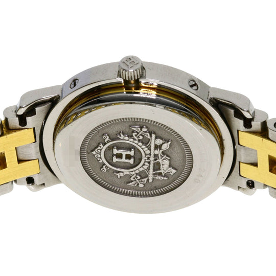 HERMES Watches Quartz CL3.240 Stainless Steel , SSxGP gold Clipper Ivory dial Women Used Authentic