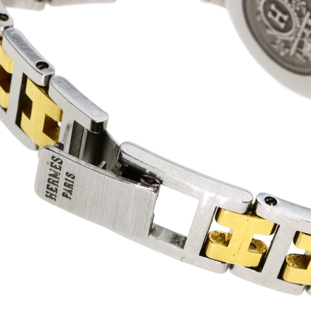 HERMES Watches Quartz CL3.240 Stainless Steel , SSxGP gold Clipper Ivory dial Women Used Authentic