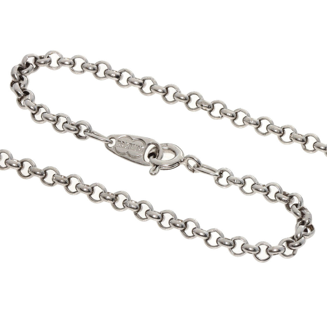 JUNE Necklace K18WG Silver Sapphire diamond Women Used Authentic