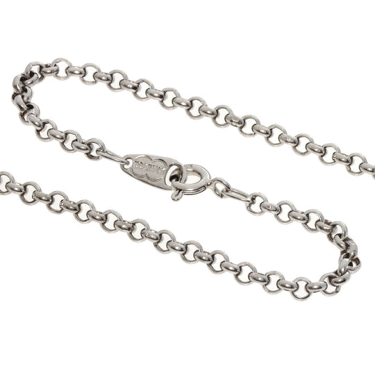 JUNE Necklace K18WG Silver Sapphire diamond Women Used Authentic