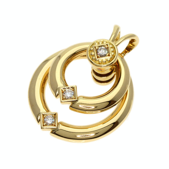 WALTHAM Pendant top 18K Yellow Gold gold diamond Women Used Authentic
