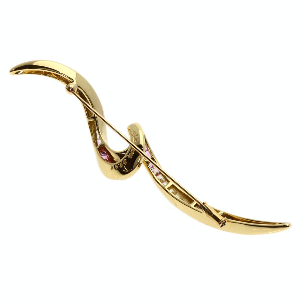 JUNE Brooch 18K Yellow Gold gold sapphire Women Used Authentic