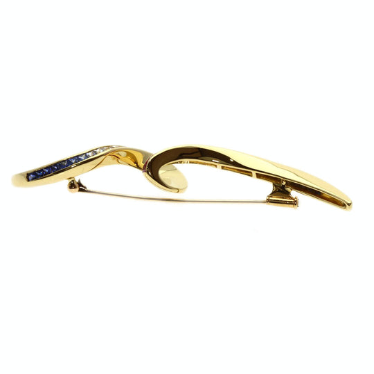 JUNE Brooch 18K Yellow Gold gold sapphire Women Used Authentic