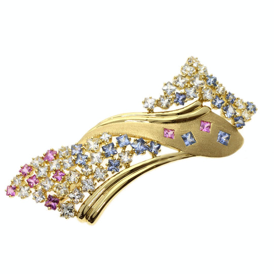 JUNE Brooch 18K Yellow Gold gold sapphire