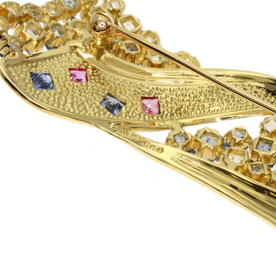 JUNE Brooch 18K Yellow Gold gold sapphire