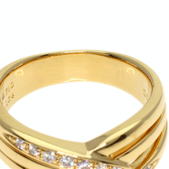 POLA Ring 18K Yellow Gold gold diamond Women Used Authentic
