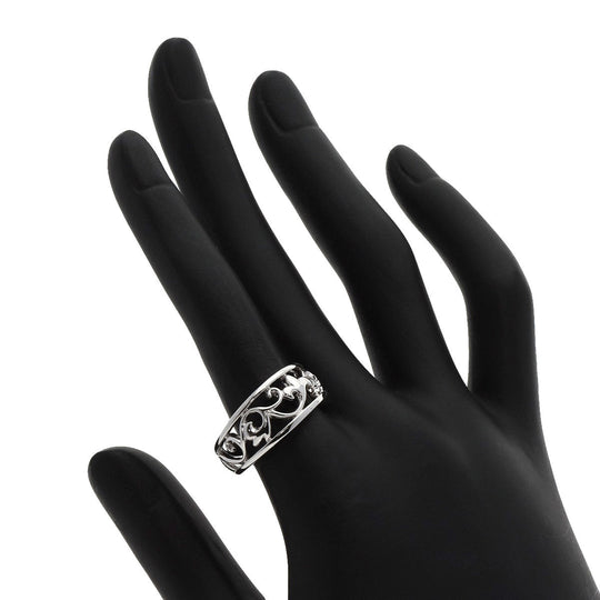 MIKIMOTO Ring K18WG Silver design Women Used Authentic