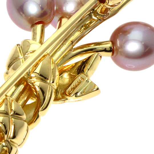 MIKIMOTO Brooch 18K Yellow Gold gold Freshwater Pearl Women Used Authentic