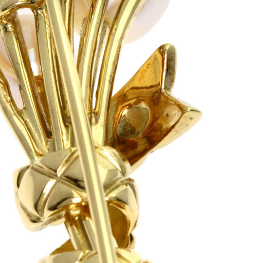 MIKIMOTO Brooch 18K Yellow Gold gold Freshwater Pearl Women Used Authentic