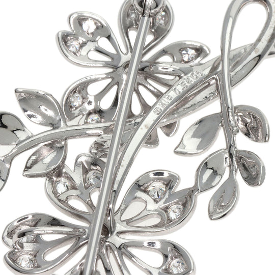 MIKIMOTO Brooch K18WG Silver Flower motif diamond