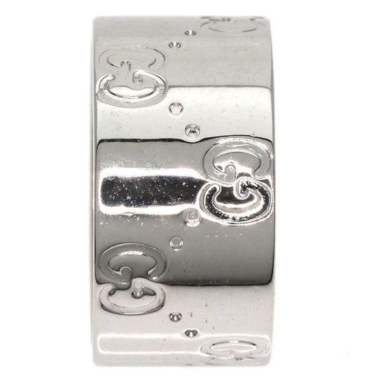 GUCCI Ring K18WG Silver Icon wide # 8 Women Used Authentic