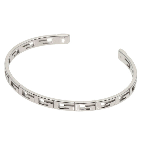 GUCCI bracelet K18WG Silver Bangle G logo #18 Women(Unisex) Used Authentic