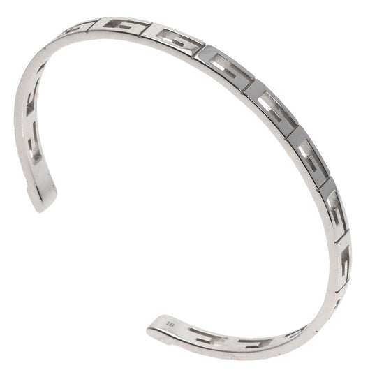 GUCCI bracelet K18WG Silver Bangle G logo #18 Women(Unisex) Used Authentic