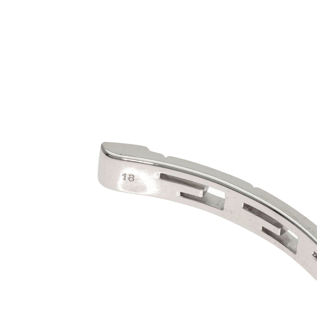 GUCCI bracelet K18WG Silver Bangle G logo #18 Women(Unisex) Used Authentic