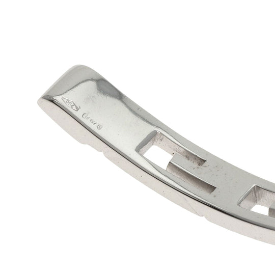 GUCCI bracelet K18WG Silver Bangle G logo #18 Women(Unisex) Used Authentic