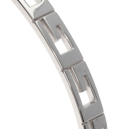 GUCCI bracelet K18WG Silver Bangle G logo #18 Women(Unisex) Used Authentic