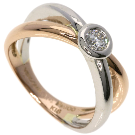 VANDOME Ring K18PG , PT900 Silver diamond Women Used Authentic