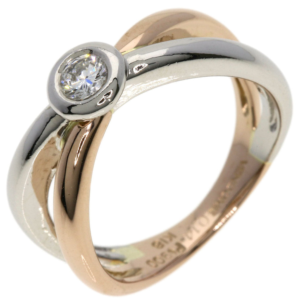 VANDOME Ring K18PG , PT900 Silver diamond Women Used Authentic