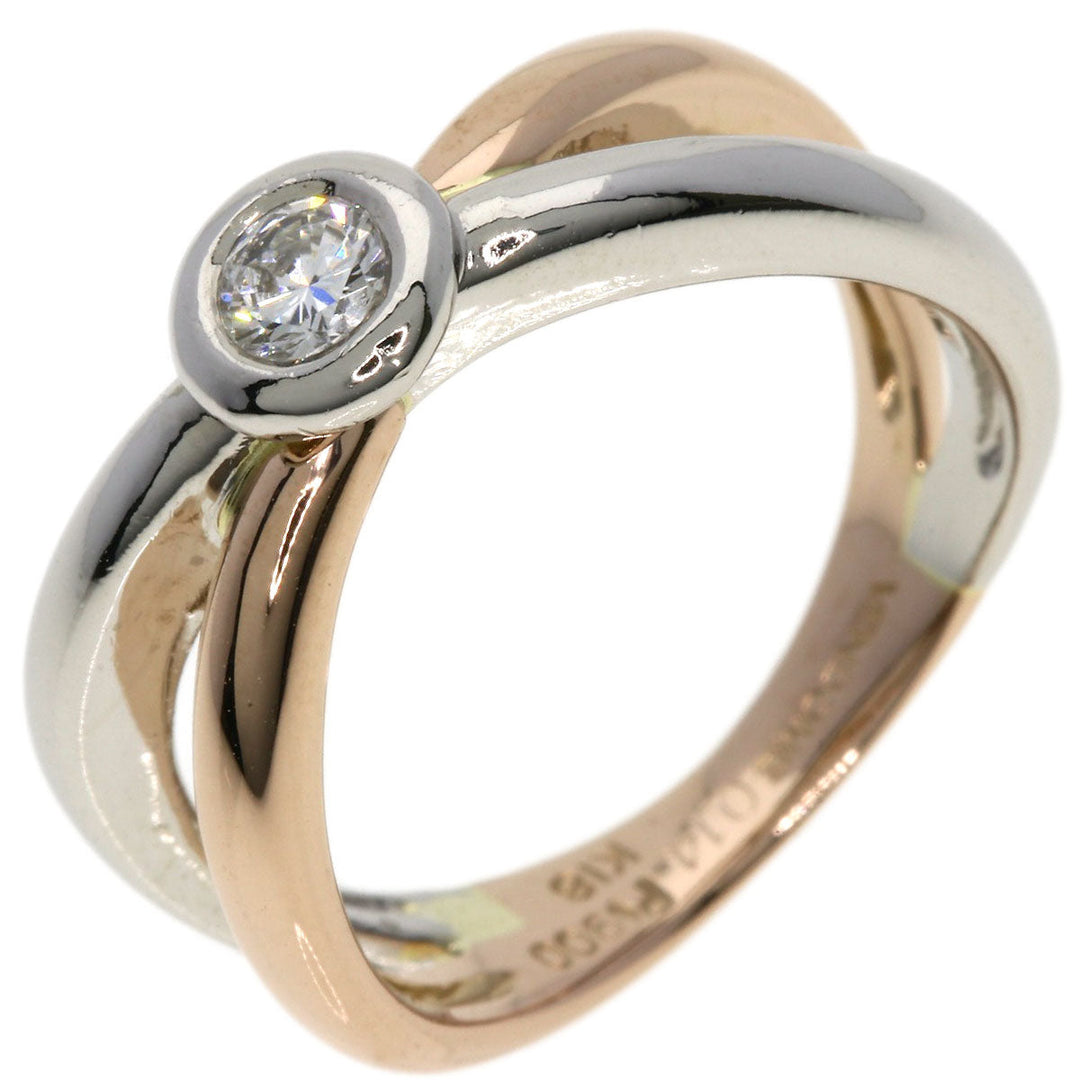 VANDOME Ring K18PG , PT900 Silver diamond Women Used Authentic