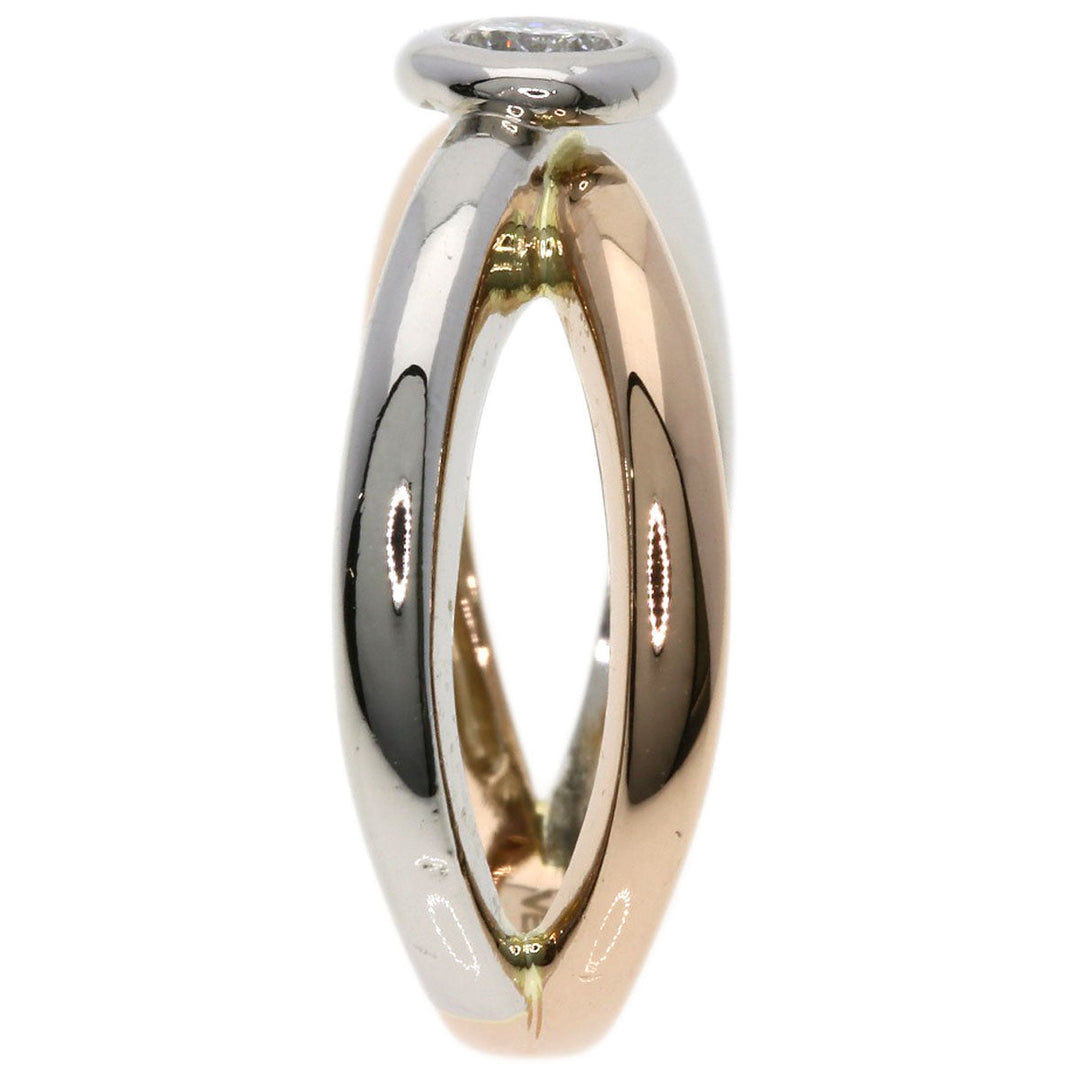 VANDOME Ring K18PG , PT900 Silver diamond Women Used Authentic