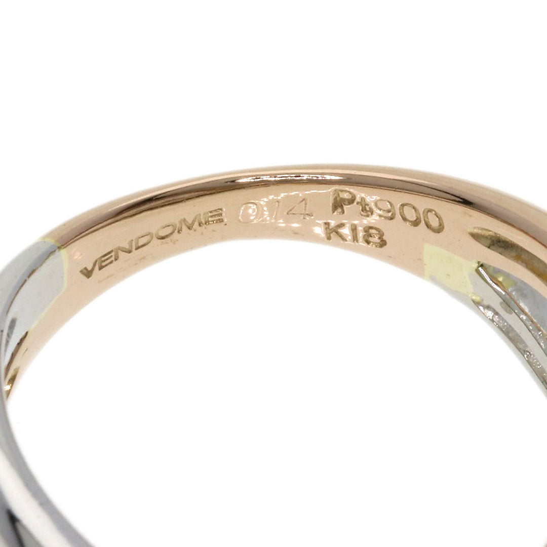 VANDOME Ring K18PG , PT900 Silver diamond Women Used Authentic