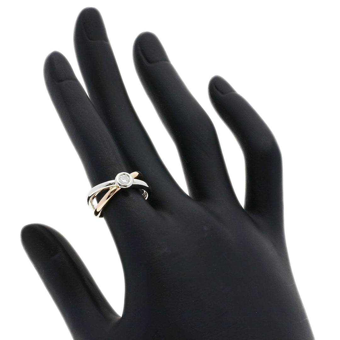 VANDOME Ring K18PG , PT900 Silver diamond Women Used Authentic