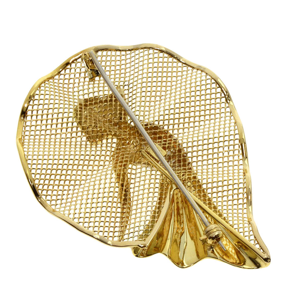 UNOAERRE Brooch K18YG , K18WG gold Woman motif Women Used Authentic