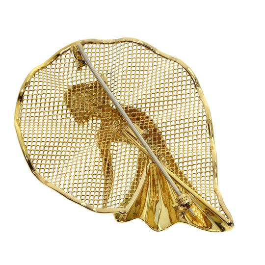 UNOAERRE Brooch K18YG , K18WG gold Woman motif Women Used Authentic