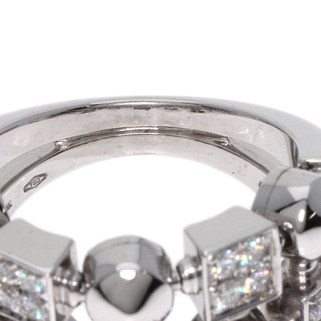 BVLGARI Ring K18WG Silver Lucia Diamond Women Used Authentic