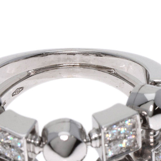 BVLGARI Ring K18WG Silver Lucia Diamond Women Used Authentic