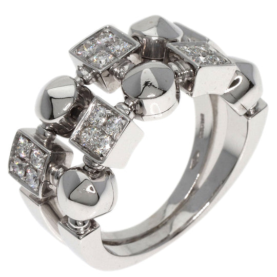 BVLGARI Ring K18WG Silver Lucia Diamond Women Used Authentic