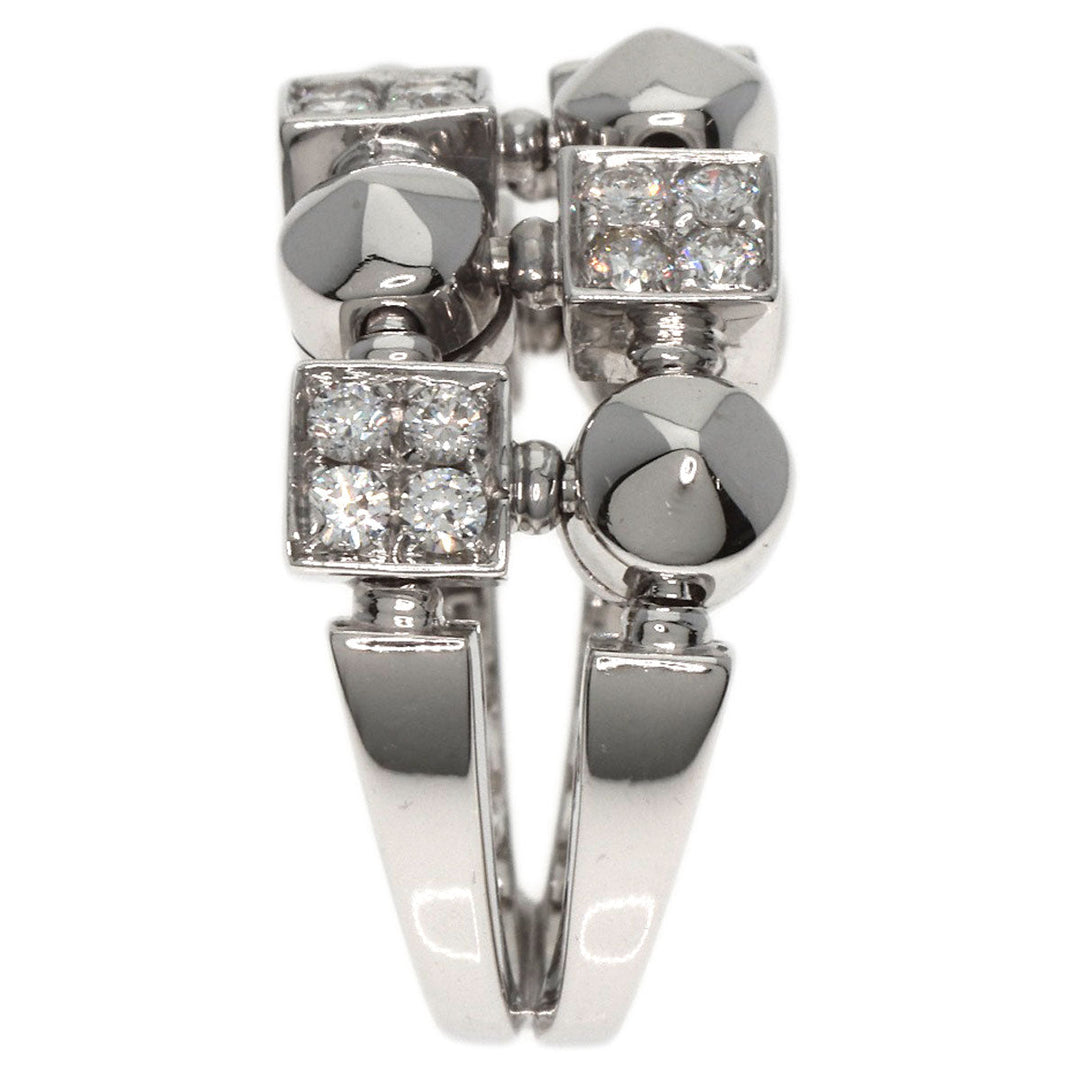 BVLGARI Ring K18WG Silver Lucia Diamond Women Used Authentic