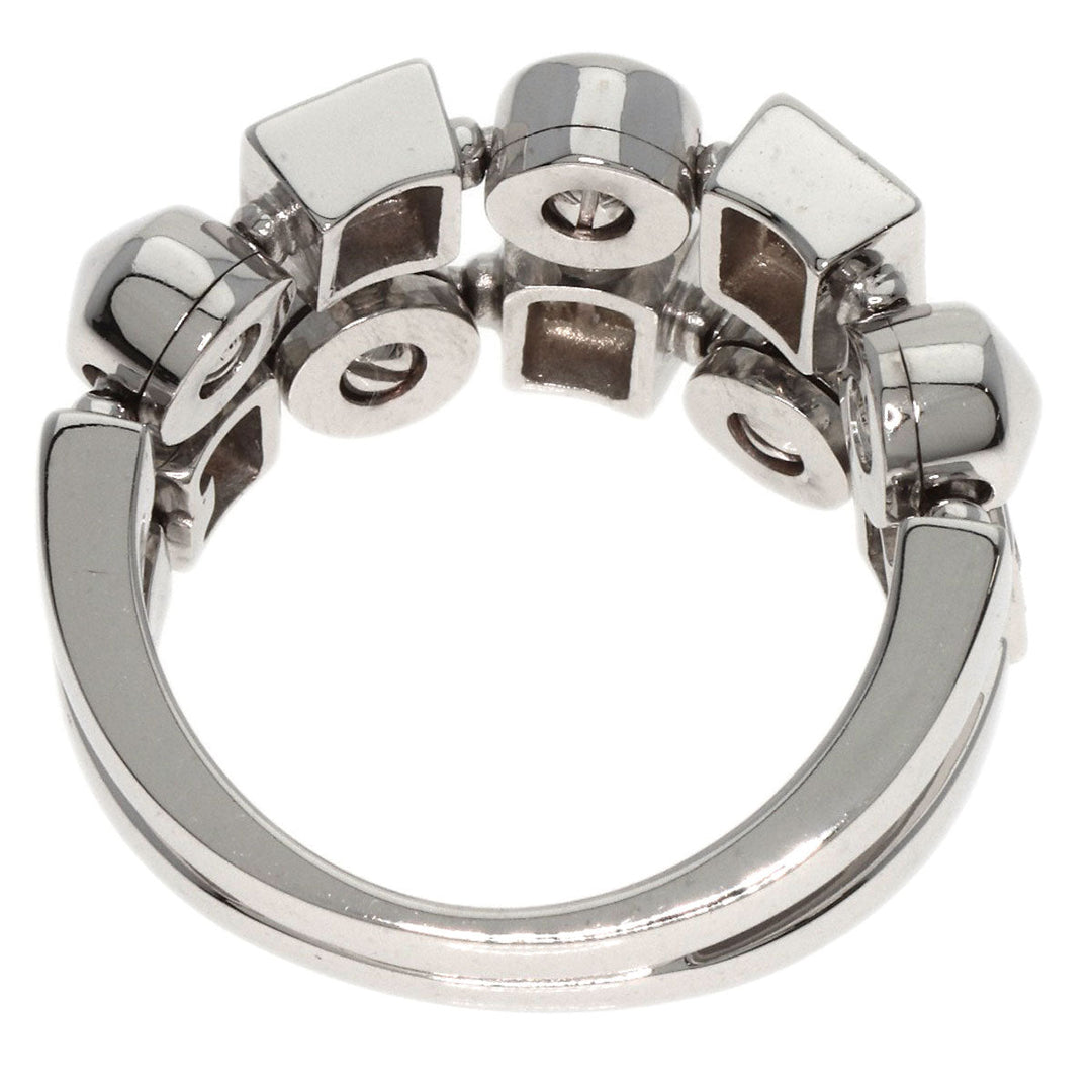 BVLGARI Ring K18WG Silver Lucia Diamond Women Used Authentic