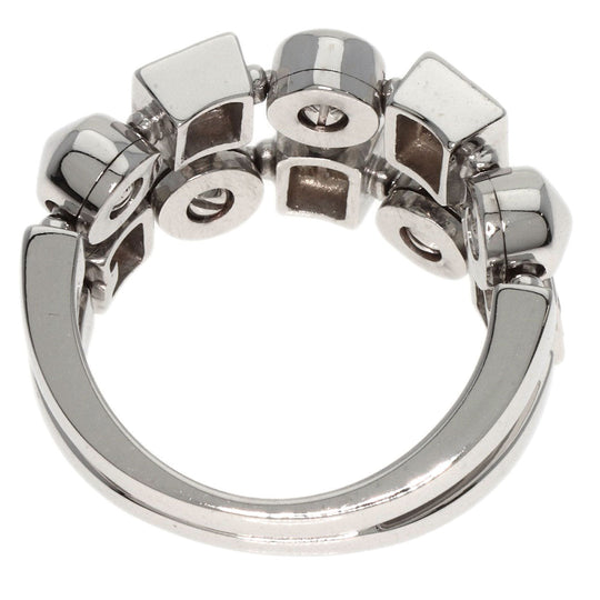 BVLGARI Ring K18WG Silver Lucia Diamond Women Used Authentic