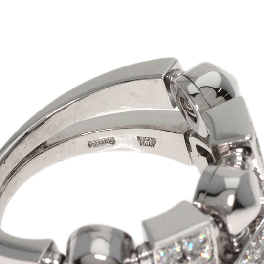 BVLGARI Ring K18WG Silver Lucia Diamond Women Used Authentic