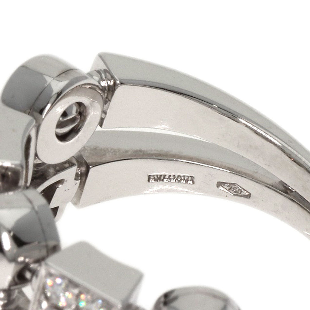 BVLGARI Ring K18WG Silver Lucia Diamond Women Used Authentic