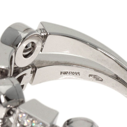 BVLGARI Ring K18WG Silver Lucia Diamond Women Used Authentic