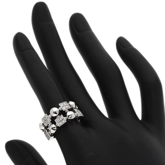 BVLGARI Ring K18WG Silver Lucia Diamond Women Used Authentic