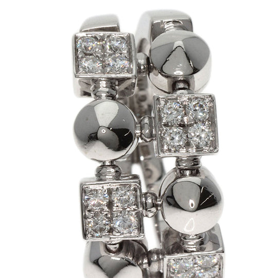 BVLGARI Ring K18WG Silver Lucia Diamond Women Used Authentic