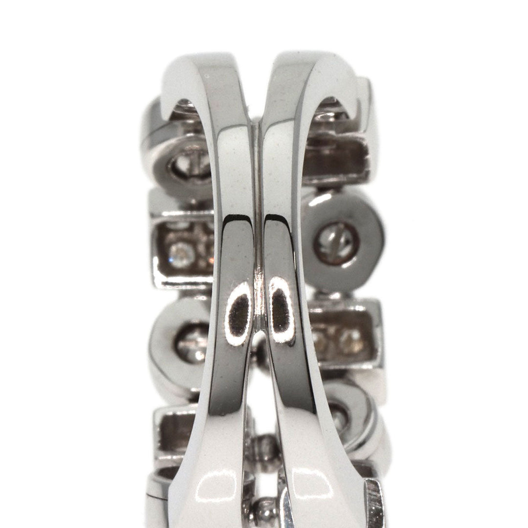 BVLGARI Ring K18WG Silver Lucia Diamond Women Used Authentic