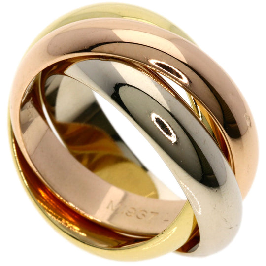 CARTIER Ring K18YG , K18WG , K18PG gold Trinity #48 Women Used Authentic