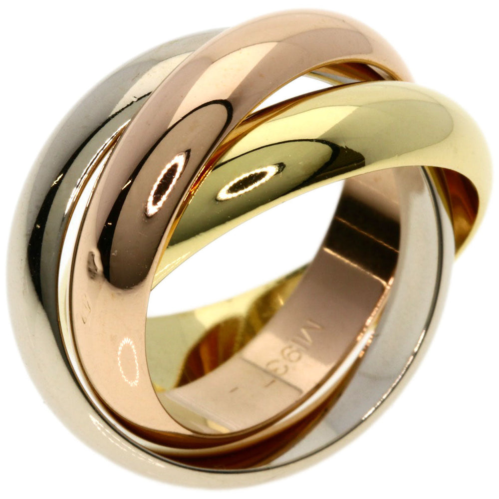 CARTIER Ring K18YG , K18WG , K18PG gold Trinity #48 Women Used Authentic