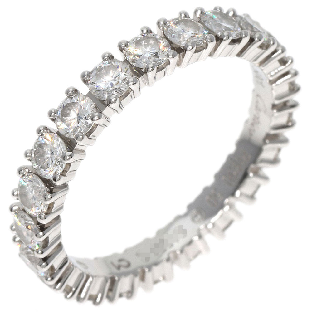 CARTIER Ring PT950 Silver Destiny #50 Diamond Women Used Authentic